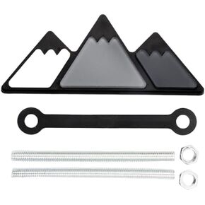 Car Tri-Color Grille Emblem, Waterproof Vehicle Bumper Snow Mountain Insert Badge Decal, Universal Automotive Exterior Decoration Accessory (Grey/Black) in Kuwait