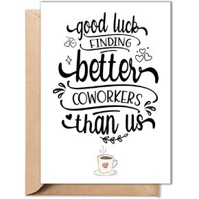 Funny Coworker Leaving Card – Goodbye Card for Colleague, Boss, Friend – 5x7 Farewell Greeting Card with Envelope & Sticker – Unique Going Away, New Job, Retirement Gift for Him, Her in Kuwait