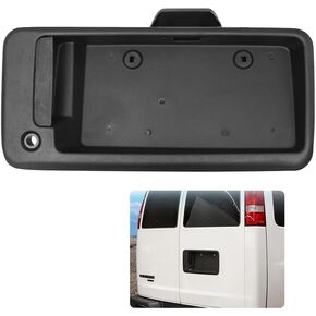25989400 Exterior Door Handle, Fit for 1996-2015 Chevy Express GMC Savana 1500 2500 3500 Van, Rear Right Cargo Door Handle with License Plate Bracket Holder Housing , Replaces 15167638, 15269298 in Kuwait