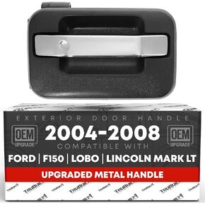 T1A Exterior Front Driver Door Handle, Upgraded Metal - Compatible with 2004-2014 Ford F-150, 04-14 Ford Lobo, 04-14 Lincoln Mark LT - Chrome, Black w/Keyhole - OEM 9L3Z-1522405-BB-HCHMT in Kuwait