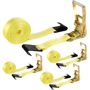 4 Pack 2 Inch Ratchet Straps Heavy Duty 20ft Tie Down Straps Ratchet Flat Hook, 10000 LBS Break Strength, Cargo Ratchet Strap for Moving, Truck, Trailers, Motorcycles, Kayaks, Car Roof in Saudi Arabia