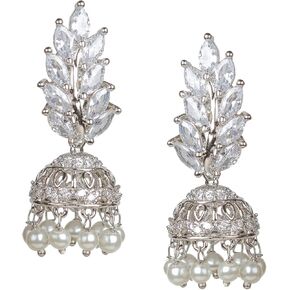 Bindhani AD Stone Indian Bollywood Style Small Jhumki Jhumka Earrings For Women in Kuwait