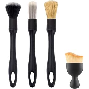 4 PCS Soft Car Interior Detailing Kit Tools | Boars Bristle Dust Brush Set | for Auto,Truck,SUV,RV Interior Cleaning | Dusting Supplies for Wheels,Air Vents,Leather Seats in Kuwait