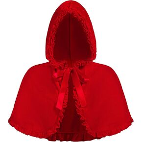 قبعة ذات قلنسوة حمراء صغيرة للسيدات، قبعة ذات قلنسوة مخملية حمراء قصيرة، زي عباءة عيد الهالوين in Kuwait