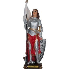 Cannan Juana De Arco 12" Doncella de Orleans Saint Joan of Arc Religious Statue, Decorative Figurine with Armor, Shield and Flag, Hand-Painted,Resin in Kuwait