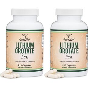 أوروتات الليثيوم 5 ملجم، 210 كبسولة (تم اختبارها من قبل طرف ثالث، صُنعت في الولايات المتحدة الأمريكية، آمنة للنباتيين، غير معدلة وراثيًا) لعقل أكثر هدوءًا، ومزاج أكثر توازنًا، وراحة أفضل في الليل من خلال المكملات الخشبية المزدوجة in Kuwait