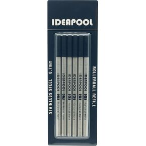 عبوات كرة دوارة قابلة للاستبدال مقاس 0.7 مم لأقلام حبر جاف من خشب الورد، حبر أسود، 6 عبوات in Kuwait