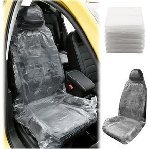 50PCS Disposable Car Seat Covers,Universal Plastic Seat Covers Provide Temporary Protection,No-Cleanup Cars Seats Protectors Car Accessories for Auto Repair/Ride-Hailing/Travel in Kuwait