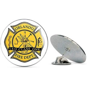 Maltese Cross Shaped Orlando FIRE DEPT Logo (fl Florida Firefighter) Metal 0.75" Lapel Hat Pin Tie Tack Pinback in Kuwait
