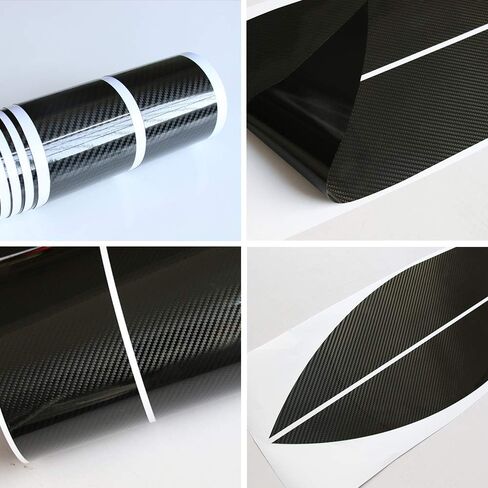 2pieces Glossy 5d Carbon Fibre Vinyl Performance Side Skirt Racing Stripes Decal Stickers for BMW f30 f31 f22 f23 e90 e91 e92 e93 Accessories - 205CM in Saudi Arabia