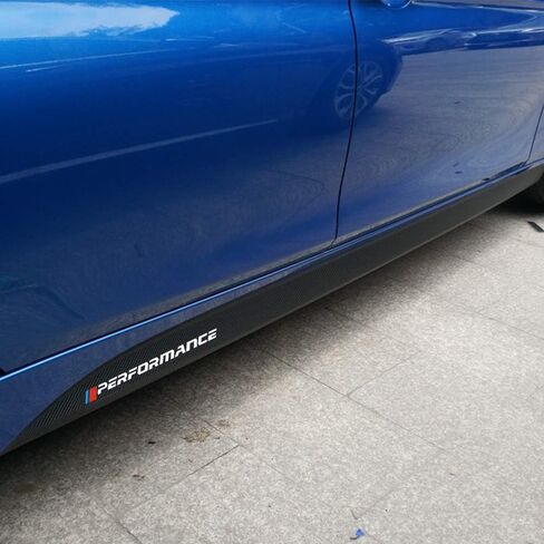 2pieces Glossy 5d Carbon Fibre Vinyl Performance Side Skirt Racing Stripes Decal Stickers for BMW f30 f31 f22 f23 e90 e91 e92 e93 Accessories - 205CM in Saudi Arabia