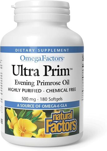 Natural Factors Omega Factors, Ultra Prim Evening Primrose Oil, 500 mg, 180 Softgels in Saudi Arabia