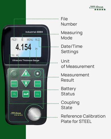 Ultrasonic Thickness Gauge Industrial-888X Echo-Echo Mode Measure Through Coating up to 19.685mils (500 microns) / Cast Iron Thickness Measurement/PC Connection in Kuwait