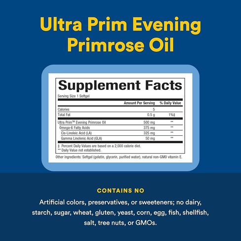 Natural Factors Omega Factors, Ultra Prim Evening Primrose Oil, 500 mg, 180 Softgels in Saudi Arabia