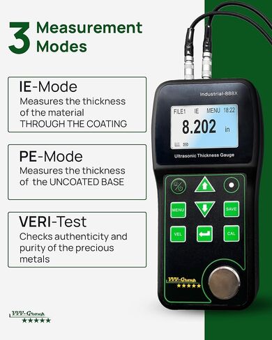 Ultrasonic Thickness Gauge Industrial-888X Echo-Echo Mode Measure Through Coating up to 19.685mils (500 microns) / Cast Iron Thickness Measurement/PC Connection in Kuwait