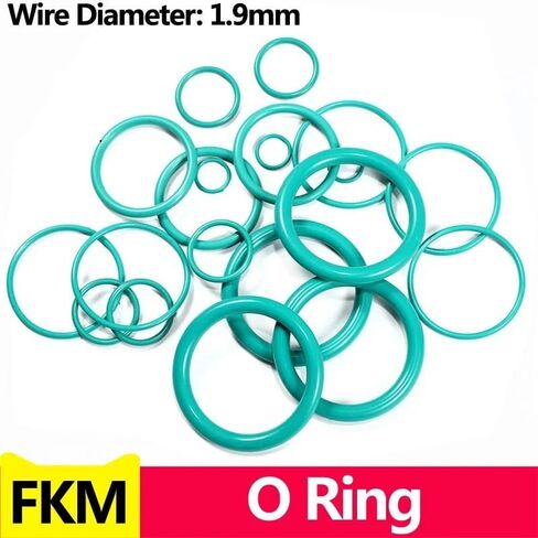 Green FKM O Ring Seal Thickness Oil Gaskets Fuel Washer,Fluorine Rubber O-Rings OD*WD 1.9mm(45x1.9(5pcs)) in Kuwait