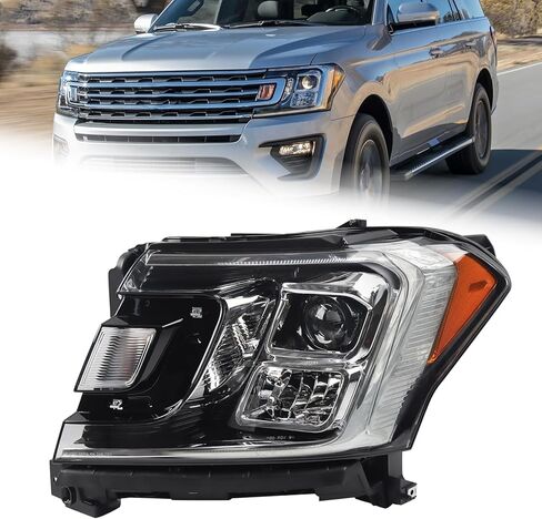 RH مصباح هالوجين مناسب لـ 2018 2019 2020 2021 Ford Expedition XLT مجموعة المصابيح الأمامية المحدودة جانب الركاب الأيمن مع لمبات FO2503370 JL1Z-13008-K in Kuwait