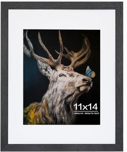 إطار صورة مقاس 5x7، إطارات صور من الخشب الصلب مع زجاج شبكي، عرض 4x6 مع حصيرة أو 5x7 بدون حصيرة، إطار صورة لعرض الطاولة والجدار، حزمة واحدة، أسود in Kuwait