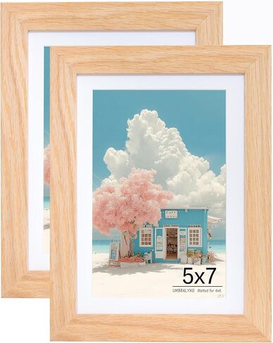 إطار صورة مقاس 5x7، إطارات صور من الخشب الصلب مع زجاج شبكي، عرض 4x6 مع حصيرة أو 5x7 بدون حصيرة، إطار صورة لعرض الطاولة والجدار، حزمة واحدة، أسود in Kuwait
