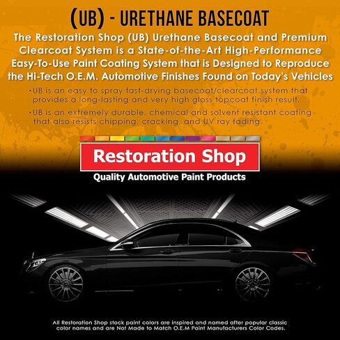 Restoration Shop - Marine Blue Urethane Basecoat with Clearcoat Auto Paint - Complete Medium Gallon Paint Kit - Professional High Gloss Automotive, Car, Truck Refinish Coating in Kuwait