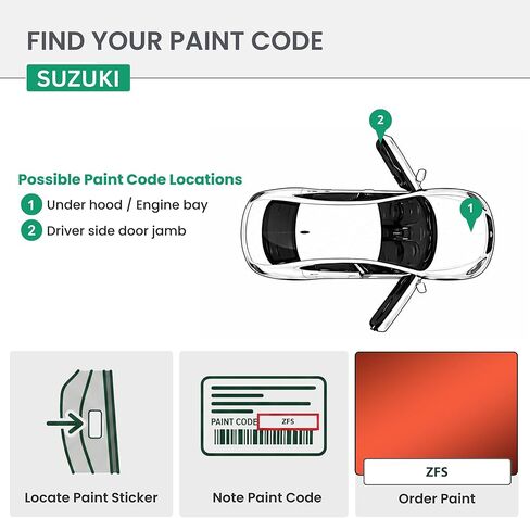 ERA Paints - ZFS - Sunlight Copper Metallic for SUZUKI Exact OEM Color Match Automotive Touch Up Paint for Cars - Scratch & Chip Repair for Metal & Plastic - Basic Kit - Made in USA in Saudi Arabia