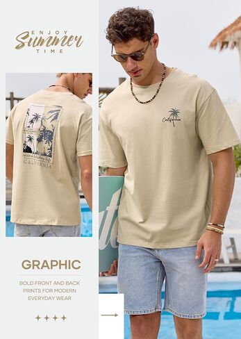 Mens Graphic T-Shirts Cotton Loose Fit Summer Crew Neck Short Sleeve Tee (S-XXL) in Saudi Arabia