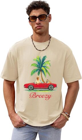 Mens Graphic T-Shirts Cotton Loose Fit Summer Crew Neck Short Sleeve Tee (S-XXL) in Saudi Arabia