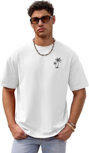 Mens Graphic T-Shirts Cotton Loose Fit Summer Crew Neck Short Sleeve Tee (S-XXL) in Saudi Arabia