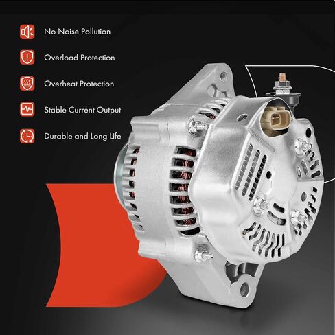 A-Premium Alternator Compatible with Toyota 4Runner/Pickup 1993-1995, 2.4L, Automatic Transmission, 12V 70A 1-Groove Pulley Clockwise, Replace# 2706035160, 101211-0200 in Saudi Arabia