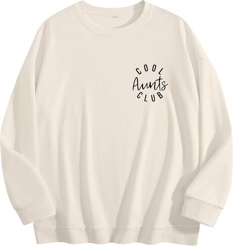 Women's Round Neck Sweatshirt - Cool Aunts Club Graphic Print Relaxed Fit Casual Top in Saudi Arabia
