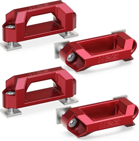 MZS T Track Tie Down Anchors, T-Slot Cleats Fit for Most Crossbar Roof Rack Tonneau Cover, Compatible Pickup Truck RV Kayak Boat Canoe with T/C Channels T-Rail, Red, Pack of 2 in Saudi Arabia