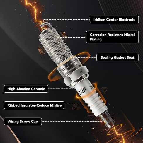 4 Pack Iridium Spark Plugs 4344 Fit for 2006-2013 Mazda 3 Mazda 6 Chevy Colorado Cobalt Equinox Malibu HHR Ford Fusion Escape Saturn Sky Buick Verano GMC Terrain 2.0L-2.9L Replaces LTR5IX-11 in Saudi Arabia