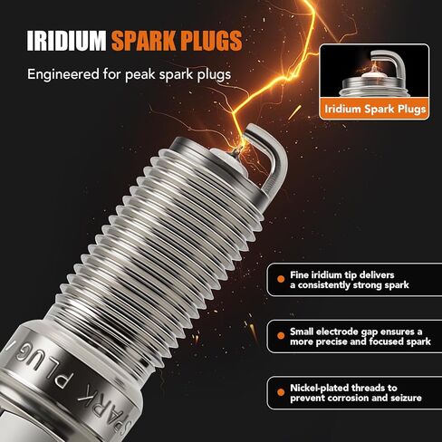 4 Pack Iridium Spark Plugs 4344 Fit for 2006-2013 Mazda 3 Mazda 6 Chevy Colorado Cobalt Equinox Malibu HHR Ford Fusion Escape Saturn Sky Buick Verano GMC Terrain 2.0L-2.9L Replaces LTR5IX-11 in Saudi Arabia