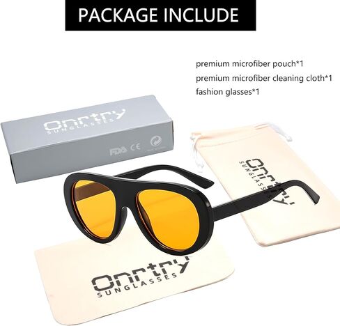 نظارات شمسية Onrtry Retro Aviator للنساء أنيقة من السبعينيات، نظارات شمسية كلاسيكية للحماية من الأشعة فوق البنفسجية in Kuwait