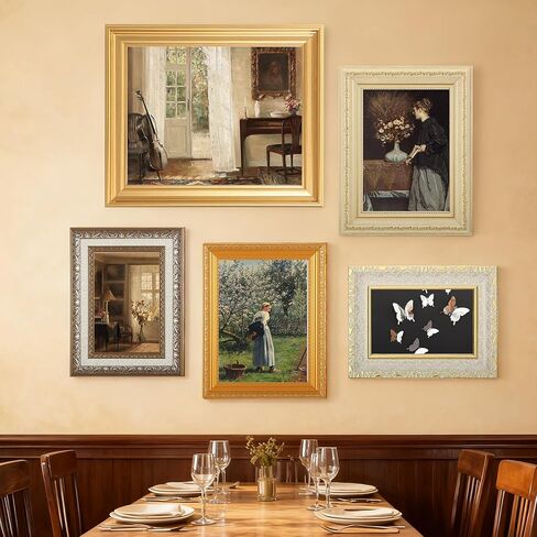 10 Pack Vintage Picture Frames for Wall or Tabletop Display Ornate Vintage Picture Frames Vintage Wall Art for Gallery Bedroom Living Room Antique Photo Frame for Wall Décor in Kuwait