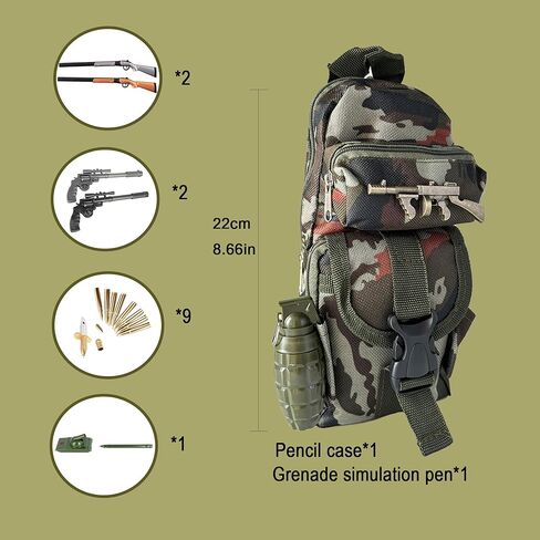 16 قطعة من أقلام القرطاسية الإبداعية بأشكال مختلفة مع مقلمة مبتكرة على شكل مسدس، أقلام هلامية، أقلام حبر جاف للمدرسة والمكتب، أقلام ملونة للأولاد والبنات in Kuwait