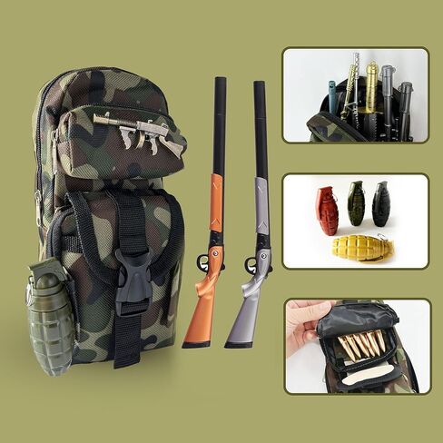 16 قطعة من أقلام القرطاسية الإبداعية بأشكال مختلفة مع مقلمة مبتكرة على شكل مسدس، أقلام هلامية، أقلام حبر جاف للمدرسة والمكتب، أقلام ملونة للأولاد والبنات in Kuwait