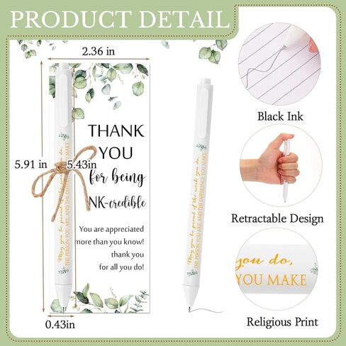 Fulmoon 50 Set Employee Appreciation Gifts Bulk Thank You Office Social Worker Gift Inspirational Ballpoint Pens with Cards Group Gifts for Coworkers Team Staff Teacher Assistant Nurse in Saudi Arabia