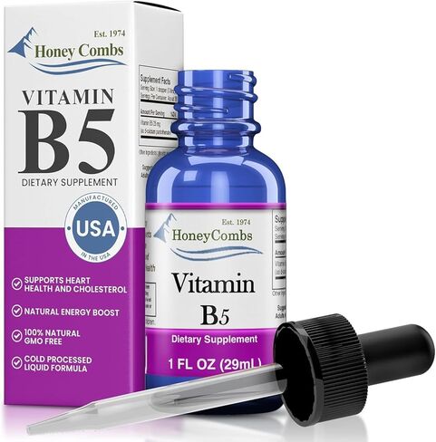 Vitamin B5 (Pantothenic Acid) Drops – Liquid Vitamin B5 to Maintain Healthy Hormones, Immune System Support & Healthy Hair, Skin, Nails – Vegan, Alcohol-Free Vitamin B Extract, 1 Fl Oz. in Kuwait