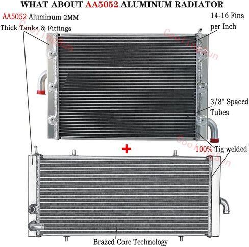 AA5052 Aluminum Radiator + Auxiliary Radiator for Polaris RZR XP/XP 4 2017-2021 Turbo/EPS/Turbo S in Kuwait