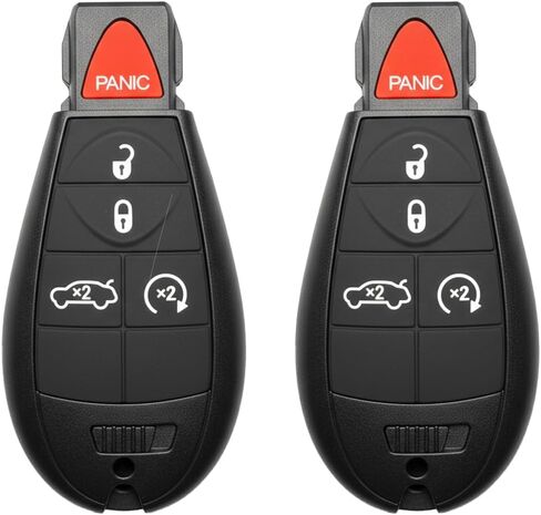 2PCS Car Key Fob Keyless Entry Remote 433Mhz M3N32297100 / 56046771AA for Dodge Dart 2013-2016 | 4 Buttons with Door Key in Saudi Arabia