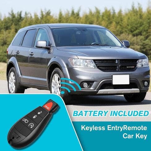 2PCS Car Key Fob Keyless Entry Remote 433Mhz M3N32297100 / 56046771AA for Dodge Dart 2013-2016 | 4 Buttons with Door Key in Saudi Arabia