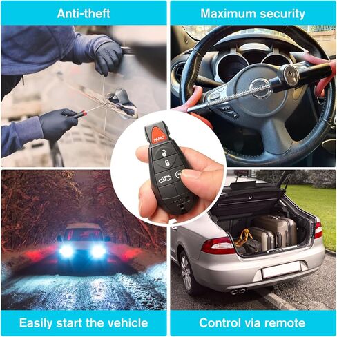 2PCS Car Key Fob Keyless Entry Remote 433Mhz M3N32297100 / 56046771AA for Dodge Dart 2013-2016 | 4 Buttons with Door Key in Saudi Arabia