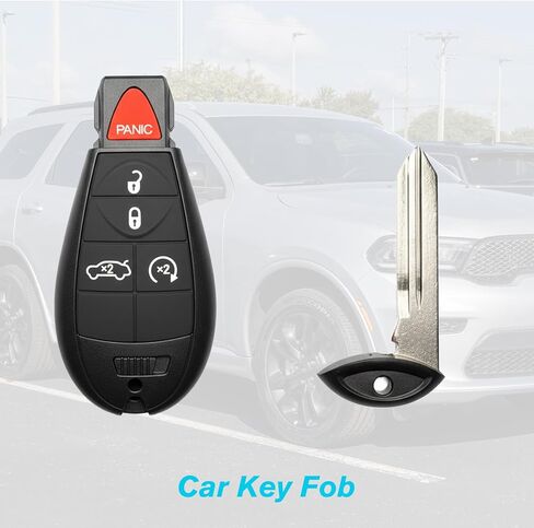 2PCS Car Key Fob Keyless Entry Remote 433Mhz M3N32297100 / 56046771AA for Dodge Dart 2013-2016 | 4 Buttons with Door Key in Saudi Arabia