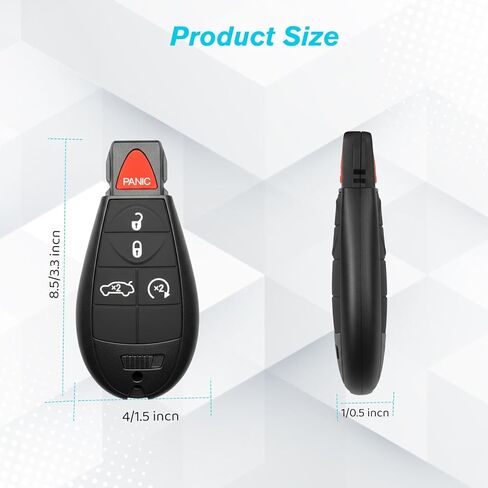2PCS Car Key Fob Keyless Entry Remote 433Mhz M3N32297100 / 56046771AA for Dodge Dart 2013-2016 | 4 Buttons with Door Key in Saudi Arabia