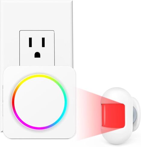Wireless Motion Sensor Alarm Indoor -Door Chime for Business, Store Welcome Buzzer Monitor with Colorful LED Light 500 FT Range Commercial Door Entry Alert, Caregiver Reminder for Elderly in Saudi Arabia