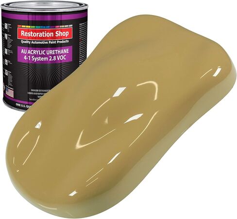 Restoration Shop - Buckskin Tan Acrylic Urethane Auto Paint - Quart Paint Color Only - Professional Single Stage High Gloss Automotive, Car, Truck Coating, 2.8 VOC in Kuwait