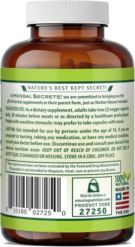 هيربال سيكريتس كيرسيتين 800 مجم مع بروميلين 165 مجم، 120 كبسولة نباتية | غير معدل وراثيًا | خالي من الغلوتين | صنع في الولايات المتحدة الأمريكية | مثالية للنباتيين in Kuwait