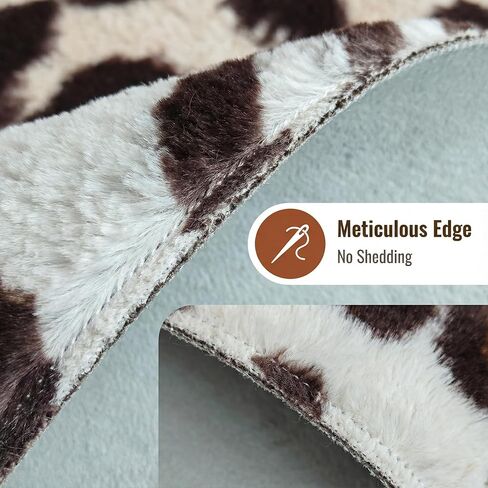 JACCAWS Faux Leopard Rug - Durable and Soft (4.6ft x 6.6ft) - Cheetah Print Rug for a Western Boho Decor - Synthetic, Cruelty-Free Animal Print Rugs with No-Slip Backing (4.6ft x 6.6ft) in Kuwait
