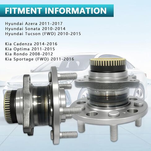 512437 مجموعة محور العجلة الخلفية لسيارة 2010-2017 Hyundai Azera، Sonata، Tucson، 2008-2016 Kia Cadenza، Optima، Rondo، for Sportage، 52730-3S200 (2 قطعة) in Kuwait